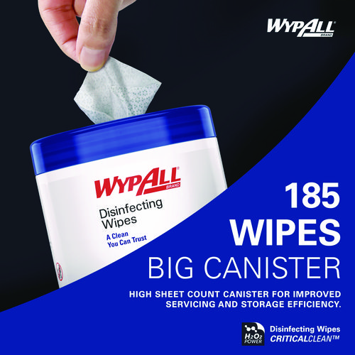 Picture of Disinfecting Wipes, 1-Ply, 5.16 x 8.5, Fresh Scent, White, 185 Sheets/Canister, 3 Canisters/Carton