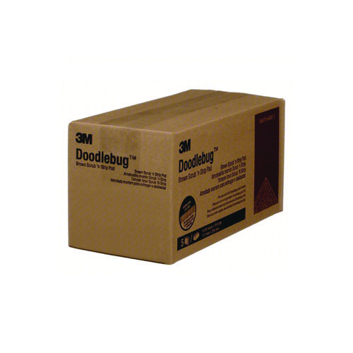 Picture of Doodlebug Scrub 'n Strip Pad, 4.63 x 10, Brown, 5 Pads/Box, 4 Boxes/Carton