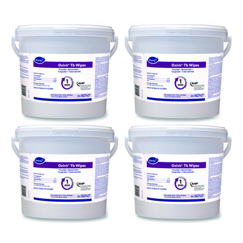 Picture of Oxivir TB Disinfectant Wipes, 11 x 12, White, 160/Bucket, 4 Buckets/Carton