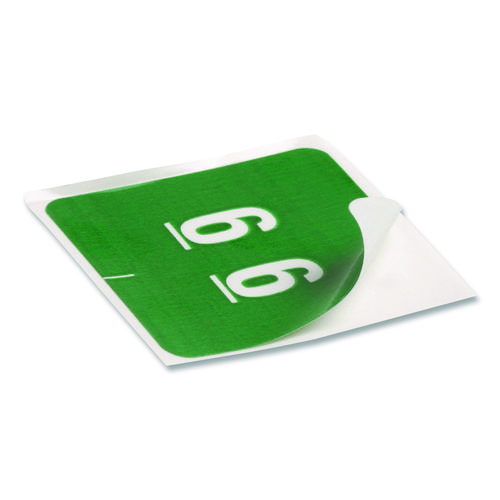 Picture of Numerical End Tab File Folder Labels, 6, 1.5 x 1.5, Green, 250/Roll