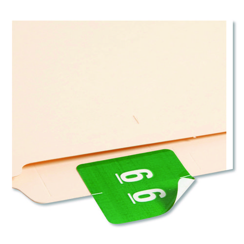 Picture of Numerical End Tab File Folder Labels, 6, 1.5 x 1.5, Green, 250/Roll