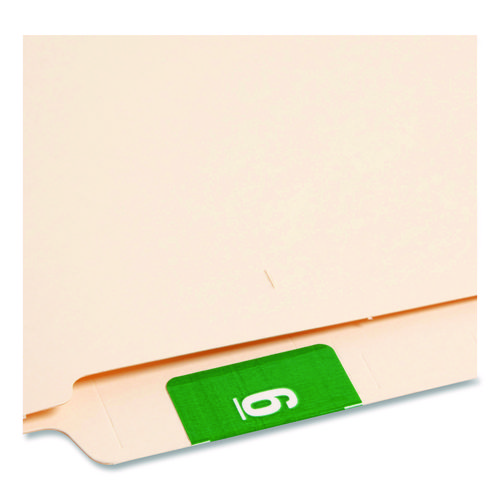 Picture of Numerical End Tab File Folder Labels, 6, 1.5 x 1.5, Green, 250/Roll