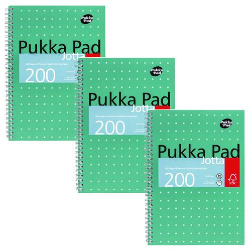 Picture of B5 Size Notebook, 1-Subject, Medium/College Rule, Metallic Green/White Cover, (100) 9.8 x 6.9 Sheets, 3/Pack