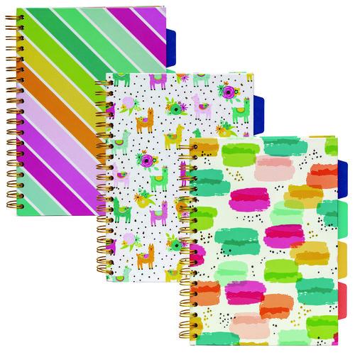 Picture of B5 Size Project Book, 4-Subject, Medium/College Rule (8 mm), Assorted Cover Colors, (100) 9.8 x 6.9 Sheets, 3/Pack