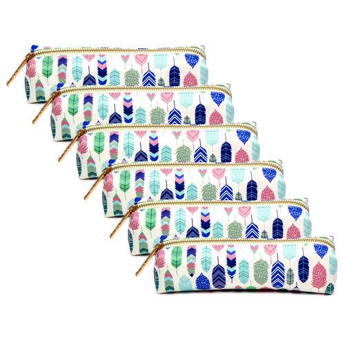 Picture of Pencil Case, 7.9" x 2" x 2", Multicolor Feathers