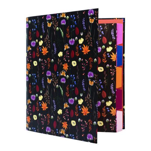 Picture of Rollbound Binder, 3 Rings, 1" Capacity, 11 x 8.5, Black/Yellow/Orange/Blue