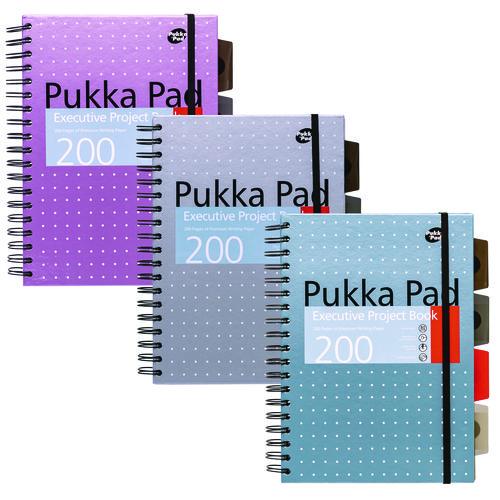 Picture of B5 Size Project Book, 4-Subject, Medium/College Rule (7.14 mm), Assorted Cover Colors, (100) 9.8 x 6.9 Sheets, 3/Pack