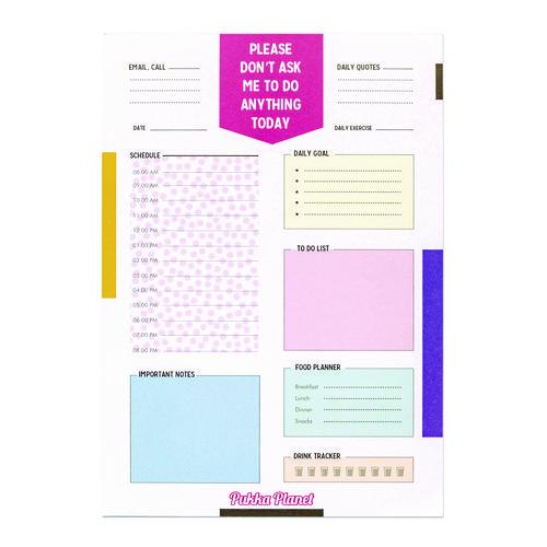 Picture of Eco Daily Planning Pad, Pukka Planet Artwork/Formatting, 9.84 x 7.48, White/Multicolor Sheets, 60-Days: Undated