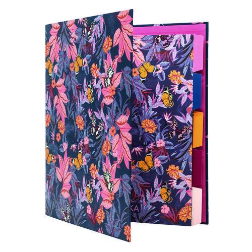 Picture of Rollbound Binder, 3 Rings, 1" Capacity, 11 x 8.5, Blue/Pink/Yellow