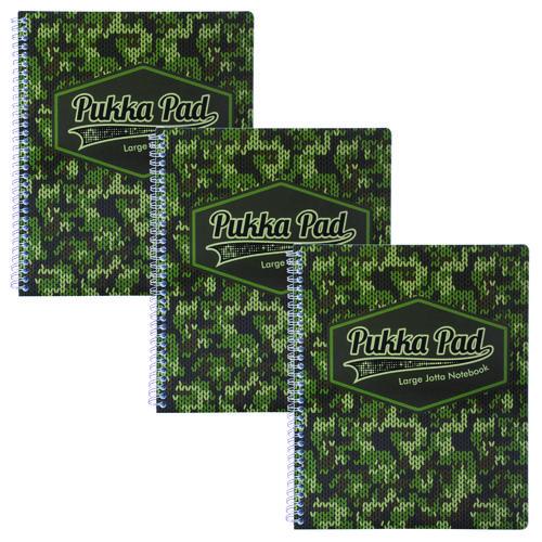 Picture of Letter Size Notebook, 1-Subject, Medium/College Rule, Green/Black Cover, (100) 11 x 8.5 Sheets, 3/Pack