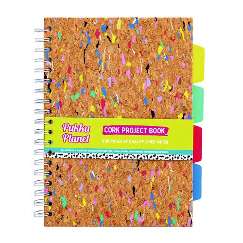 Picture of B5 Size Eco Project Book, 4-Subject, Medium/College Rule, Tan/Multicolor Cover, (100) 9.8 x 6.9 Sheets