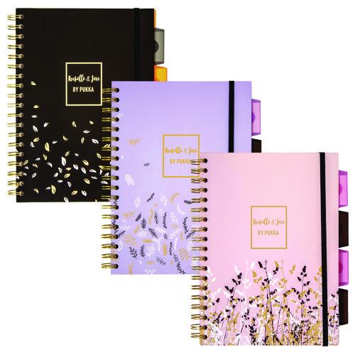 Picture of B5 Size Project Book, 4-Subject, Medium/College Rule, Assorted Floral Cover Designs, (100) 9.8 x 6.9 Sheets, 3/Pack