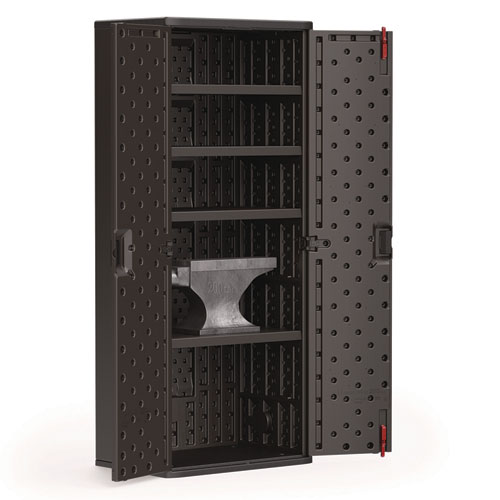 Picture of Tall Storage Cabinet, Five Shelves: One Fixed, Four Adjustable, 30" x 20.25" x 72", Gray