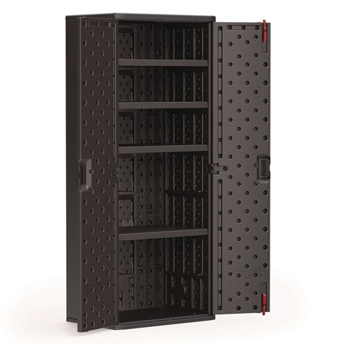 Picture of Tall Storage Cabinet, Five Shelves: One Fixed, Four Adjustable, 30" x 20.25" x 72", Gray