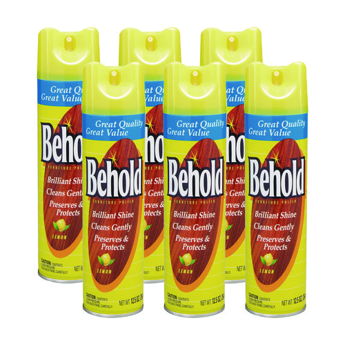 Behold+Furniture+Polish%2C+Lemon%2C+12.5+Oz+Aerosol+Spray%2C+6%2Fcarton