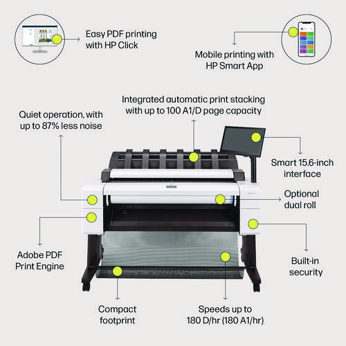 Picture of DesignJet T2600 36" Wireless Wide Format Inkjet Printer