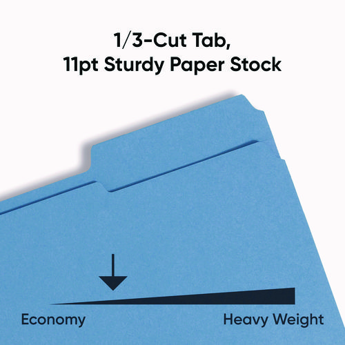 Picture of Top Tab Colored Fastener Folders, 0.75" Expansion, 2 Fasteners, Letter Size, Blue Exterior, 50/Box