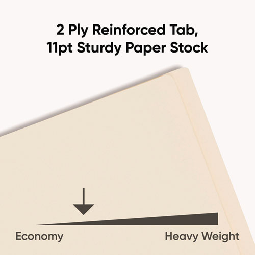 Picture of Fastener Folder with Divider, 0.75" Expansion, 1 Divider, 4 Fasteners, Letter Size, Manila Exterior, 50/Box