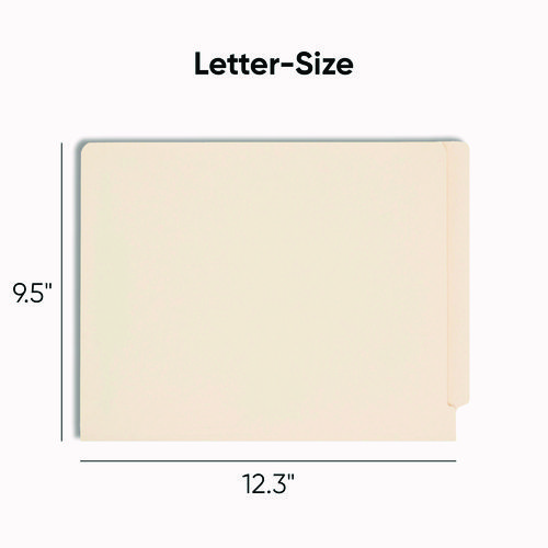 Picture of End Tab Fastener Folders with Reinforced Straight Tabs, 11-pt Manila, 2 Fasteners, Letter Size, Manila Exterior, 250/Box