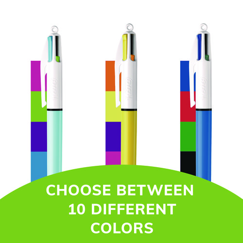 Picture of 4-Color Multi-Color Ballpoint Pen, Retractable, Medium 1 mm, Assorted Ink, Assorted Barrels, 3/Pack