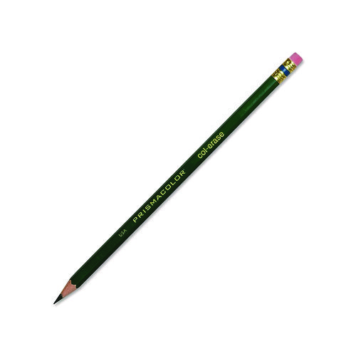 Picture of Col-Erase Pencil with Eraser, 0.7 mm, 2B (#1), Green Lead, Green Barrel, Dozen