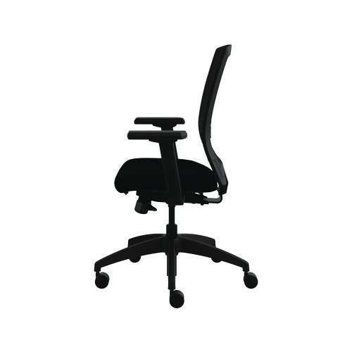 Picture of Quip Ergonomic Mesh Back Swivel Task Chair, Supports Up to 300 lb, Black Seat, Carbon Back, Black Base