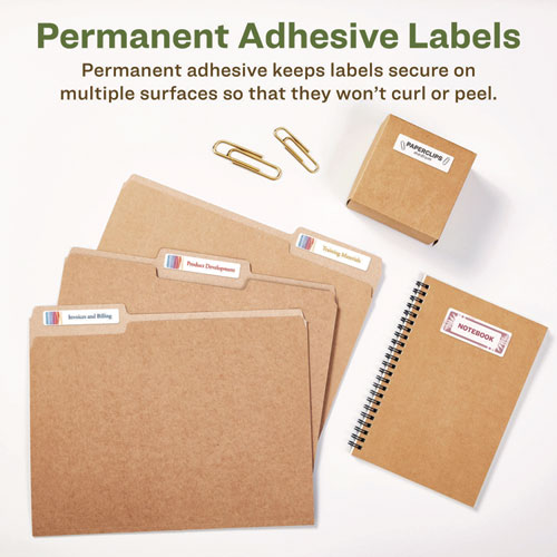 Picture of EcoFriendly Permanent File Folder Labels, 0.66 x 3.44, White, 30/Sheet, 50 Sheets/Pack