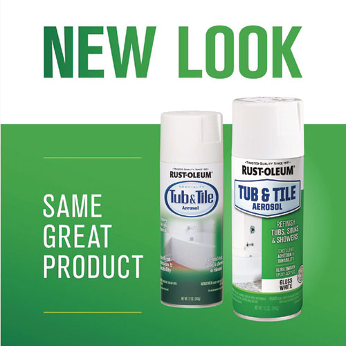 Picture of Specialty Tub and Tile Spray, Gloss White, 12 oz Aerosol Can, 6/Carton