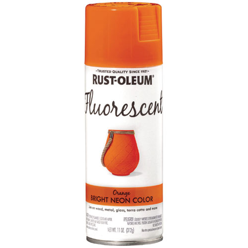 Picture of Specialty Fluorescent Spray Paint, Flat Fluorescent Orange, 11 oz Aerosol Can