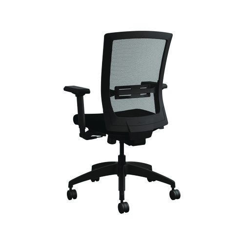 Picture of Quip Ergonomic Mesh Back Swivel Task Chair, Supports Up to 300 lb, Black Seat, Carbon Back, Black Base