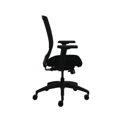 Picture of Quip Ergonomic Mesh Back Swivel Task Chair, Supports Up to 300 lb, Black Seat, Carbon Back, Black Base