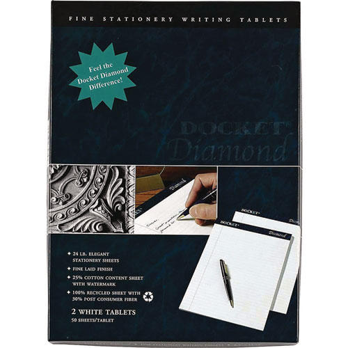 Picture of Docket Diamond Ruled Pads, Wide/Legal Rule, 50 White 8.5 x 11.75 Sheets, 2/Box