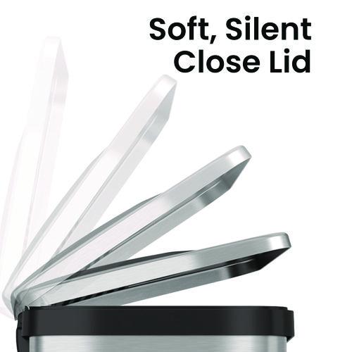 Picture of Step Pedal-Sensor Trash Can, 13 gal, Plastic/Stainless Steel, Silver/Black