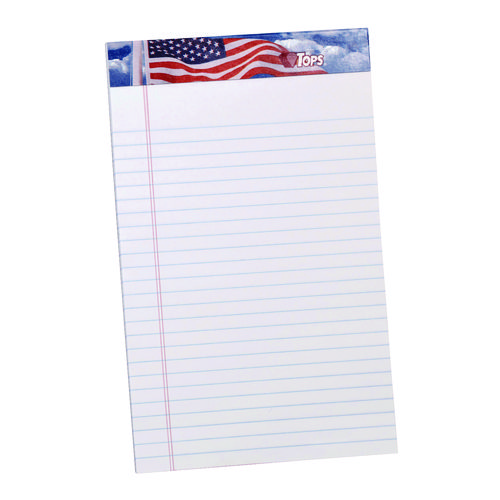 Picture of American Pride Writing Pad, Narrow Rule, Red/White/Blue Headband, 50 White 5 x 8 Sheets, 12/Pack