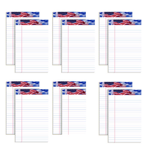 American+Pride+Writing+Pad%2C+Narrow+Rule%2C+Red%2Fwhite%2Fblue+Headband%2C+50+White+5+X+8+Sheets%2C+12%2Fpack