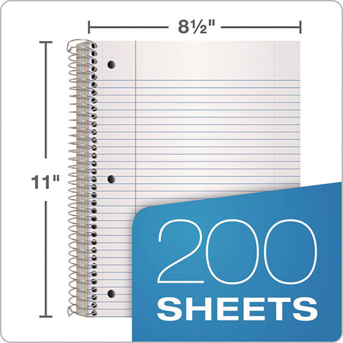 Picture of Coil-Lock Wirebound Notebook, 3-Hole Punched, 5-Subject, Medium/College Rule, Randomly Assorted Covers, (200) 11 x 8.5 Sheets