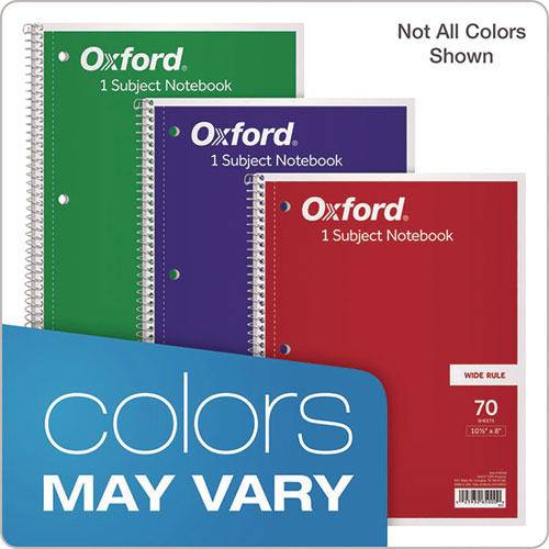 Picture of Coil-Lock Wirebound Notebook, 3-Hole Punched, Wide/Legal Rule, Randomly Assorted Cover Color, (70) 10.5 x 8 Sheets