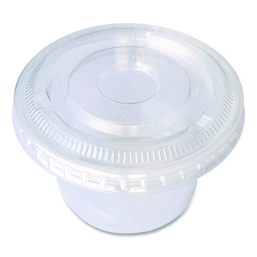 Picture of Souffle/Portion Cup Lids, Fits 3.25 oz to 5.5 oz Portion Cups, Clear, 2,500/Pack