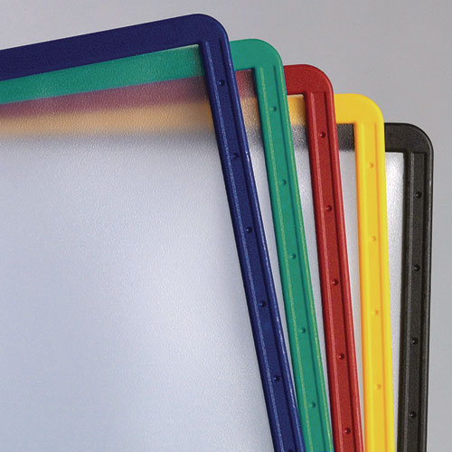 Picture of SHERPA Vario Replacement Panels, 1 Section, Clear Panel Assorted Color Borders, 5/Pack