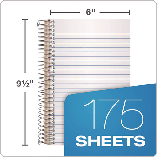 Picture of Wirebound Five-Subject Notebook, Wide/Legal Rule, Navy Cover, (175) 9.5 x 6 Sheets