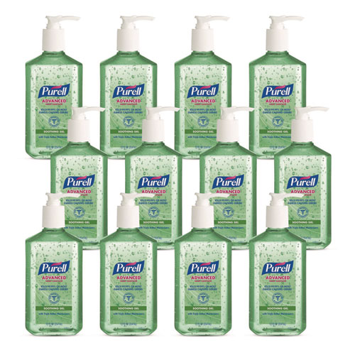 Advanced+Hand+Sanitizer+Soothing+Gel%2C+12+oz+Pump+Bottle%2C+Fresh+Scent%2C+12%2FCarton