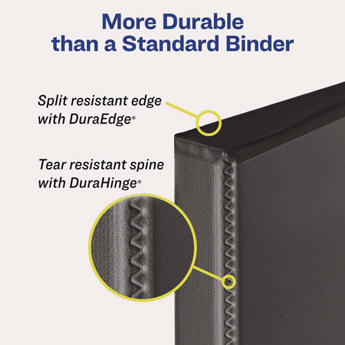 Picture of Heavy-Duty View Binder with DuraHinge, One Touch EZD Rings and Extra-Wide Cover, 3 Ring, 1" Capacity, 11 x 8.5, White, (1318)