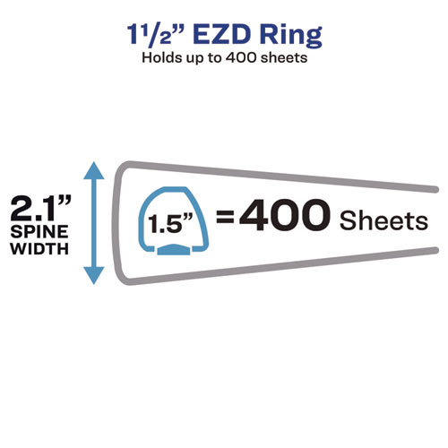 Picture of Heavy-Duty View Binder with DuraHinge, One Touch EZD Rings/Extra-Wide Cover, 3 Ring, 1.5" Capacity, 11 x 8.5, White, (1319)