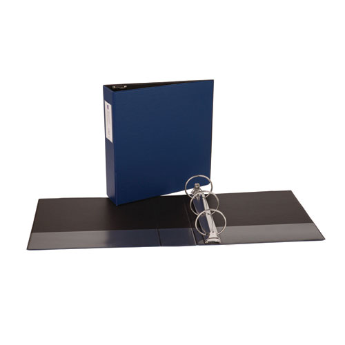 Picture of Economy Non-View Binder with Round Rings, 3 Rings, 3" Capacity, 11 x 8.5, Blue, (4600)