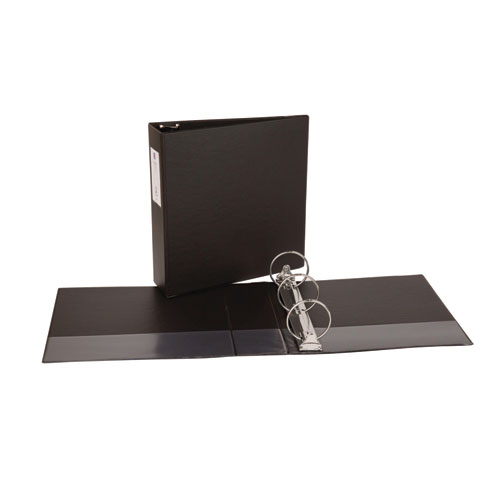 Picture of Economy Non-View Binder with Round Rings, 3 Rings, 3" Capacity, 11 x 8.5, Black, (4601)