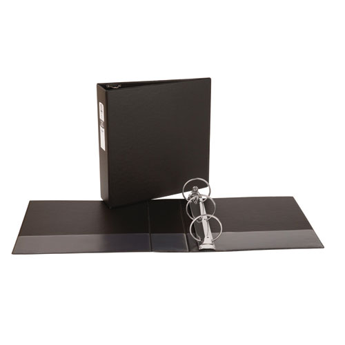 Picture of Economy Non-View Binder with Round Rings, 3 Rings, 3" Capacity, 11 x 8.5, Black, (3602)