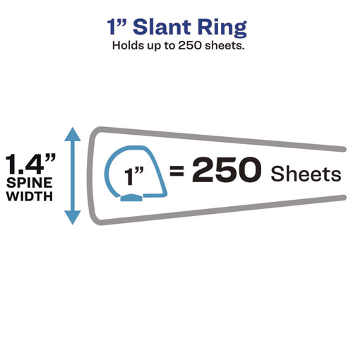 Picture of Heavy-Duty Non Stick View Binder with DuraHinge and Slant Rings, 3 Rings, 1" Capacity, 11 x 8.5, Black, (5300)