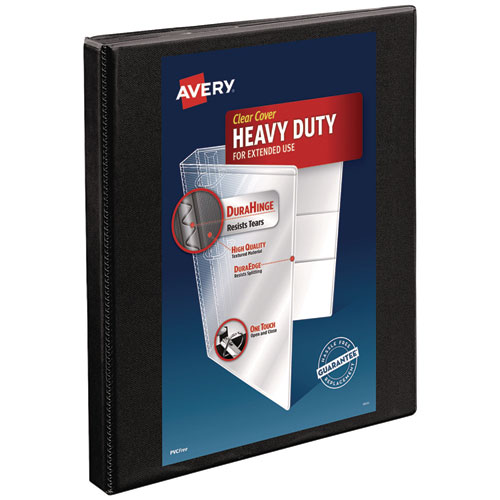 Picture of Heavy-Duty Non Stick View Binder with DuraHinge and Slant Rings, 3 Rings, 0.5" Capacity, 11 x 8.5, Black, (5233)