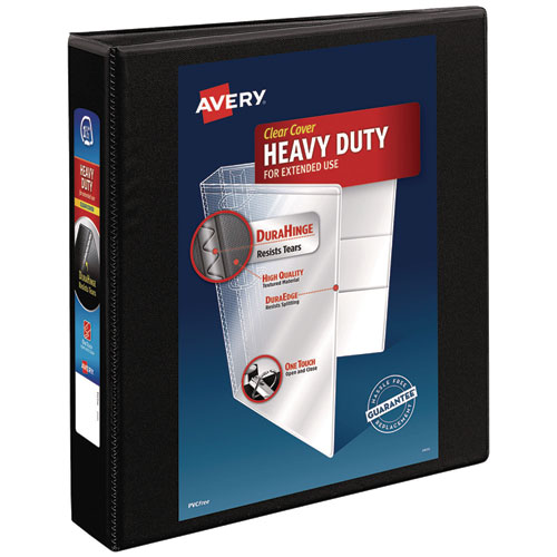 Picture of Heavy-Duty Non Stick View Binder with DuraHinge and Slant Rings, 3 Rings, 1.5" Capacity, 11 x 8.5, Black, (5400)