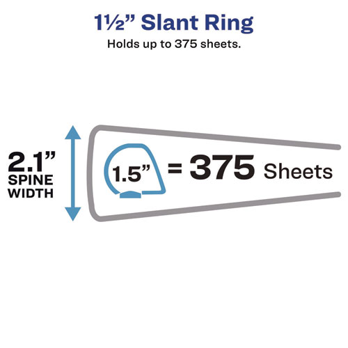 Picture of Heavy-Duty Non Stick View Binder with DuraHinge and Slant Rings, 3 Rings, 1.5" Capacity, 11 x 8.5, White, (5404)